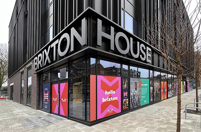 large format printed and installed exterior graphics for Brixton House in London