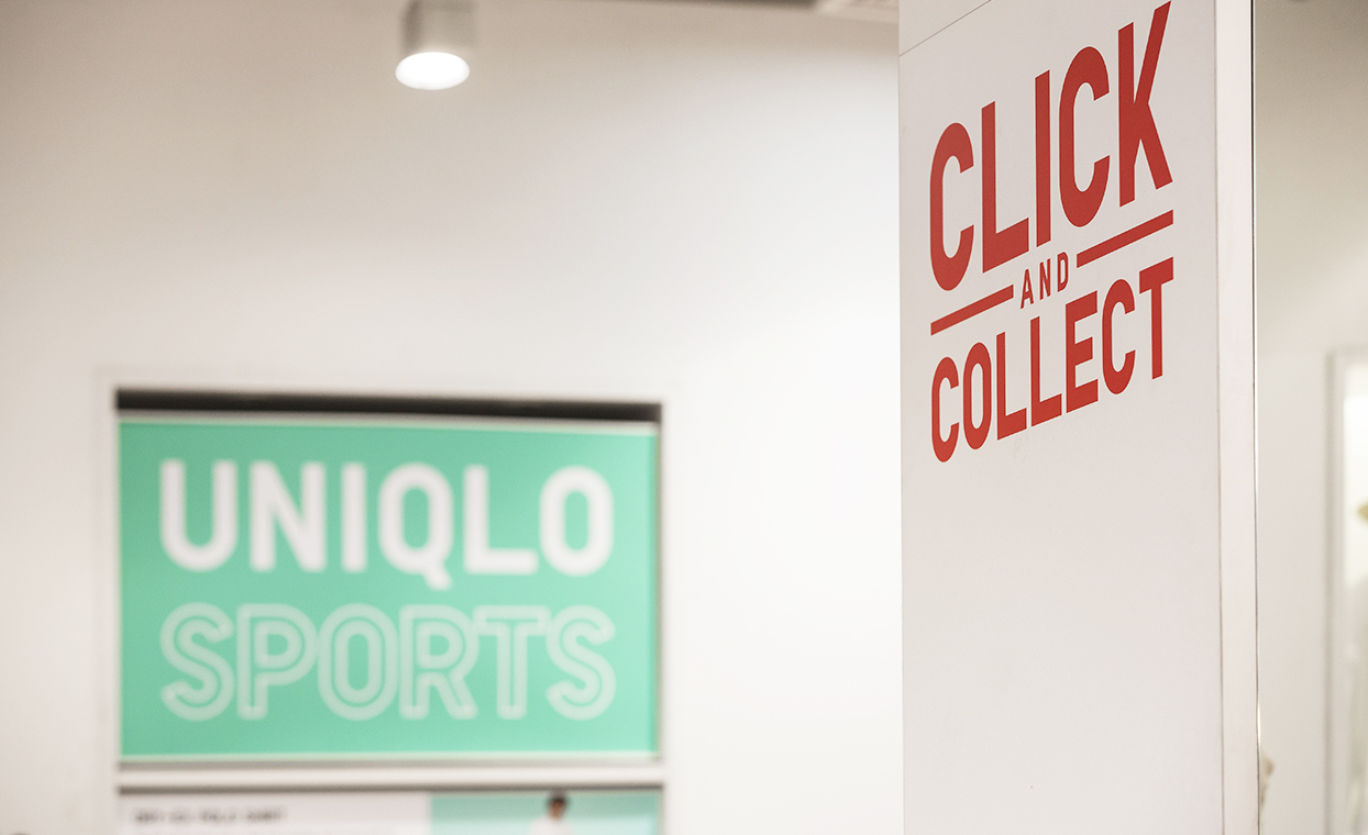 Wayfinding and directional vinyl decal signage for retail store and brand Uniqlo in London