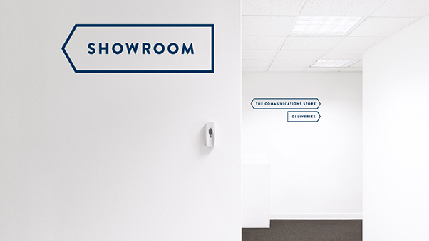 Wayfinding and directional vinyl decal signage for retail logistics agency in London