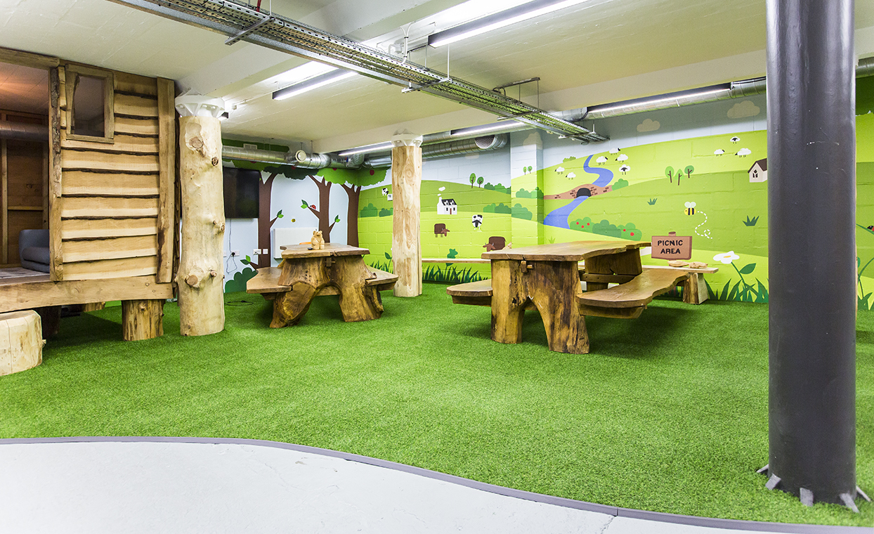 The Graphical Tree Bear Nibbles graphics - printed and cut vinyl to walls and installation London