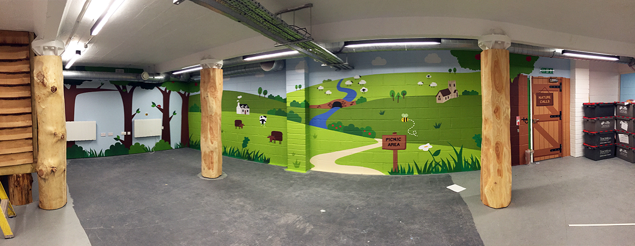 The Graphical Tree Bear Nibbles graphics - printed and cut vinyl to walls and installation London