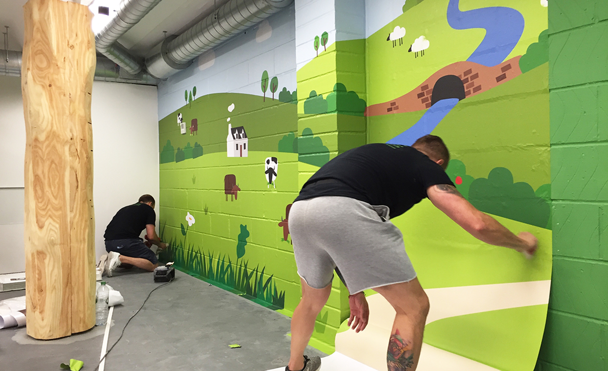 The Graphical Tree Bear Nibbles graphics - printed and cut vinyl to walls and installation London