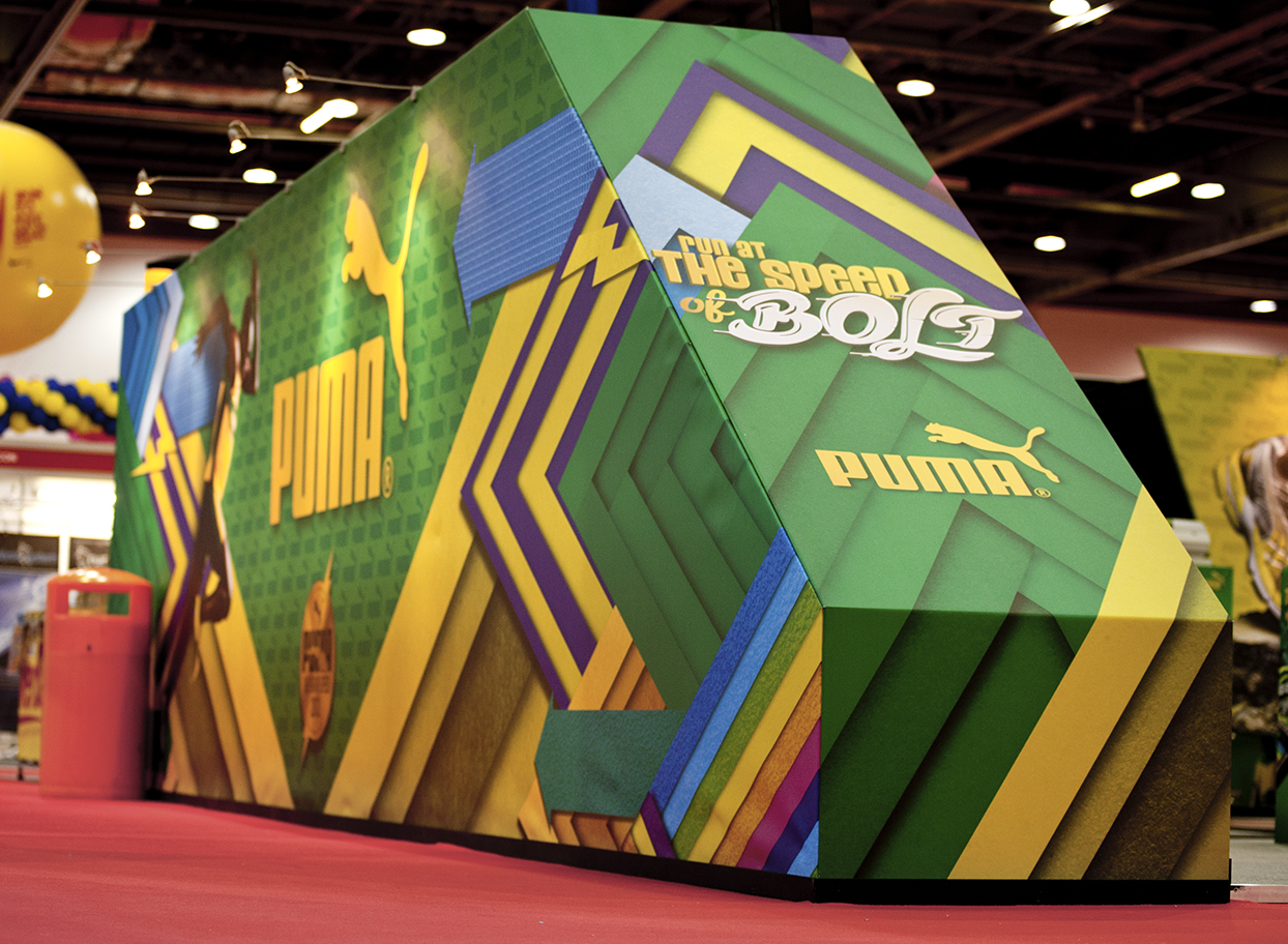 The Graphical Tree printed and installed Puma London Marathon stand with Parrott & Miller