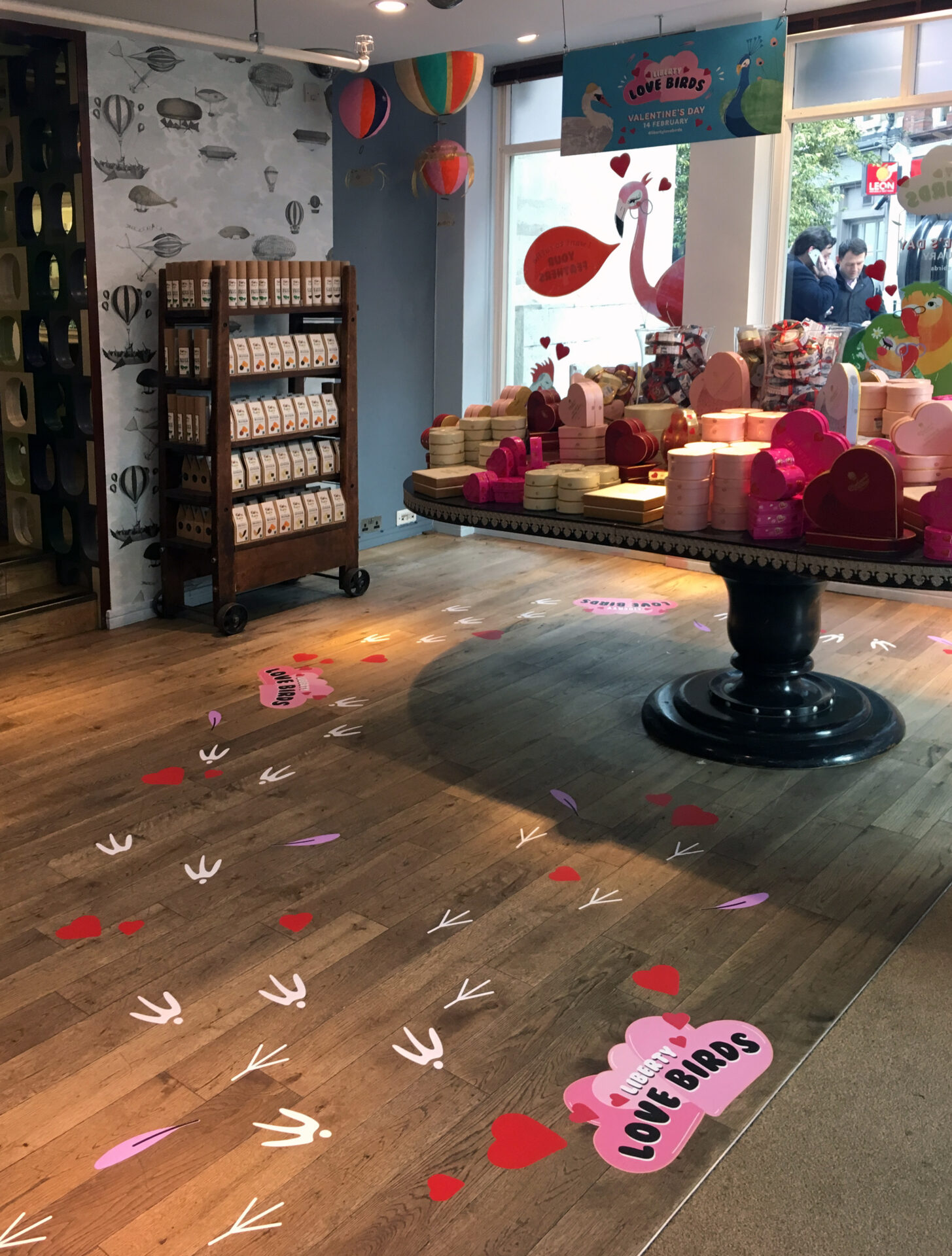 Colourful floor decals made by The Graphical Tree for Valentines campaign at Liberty