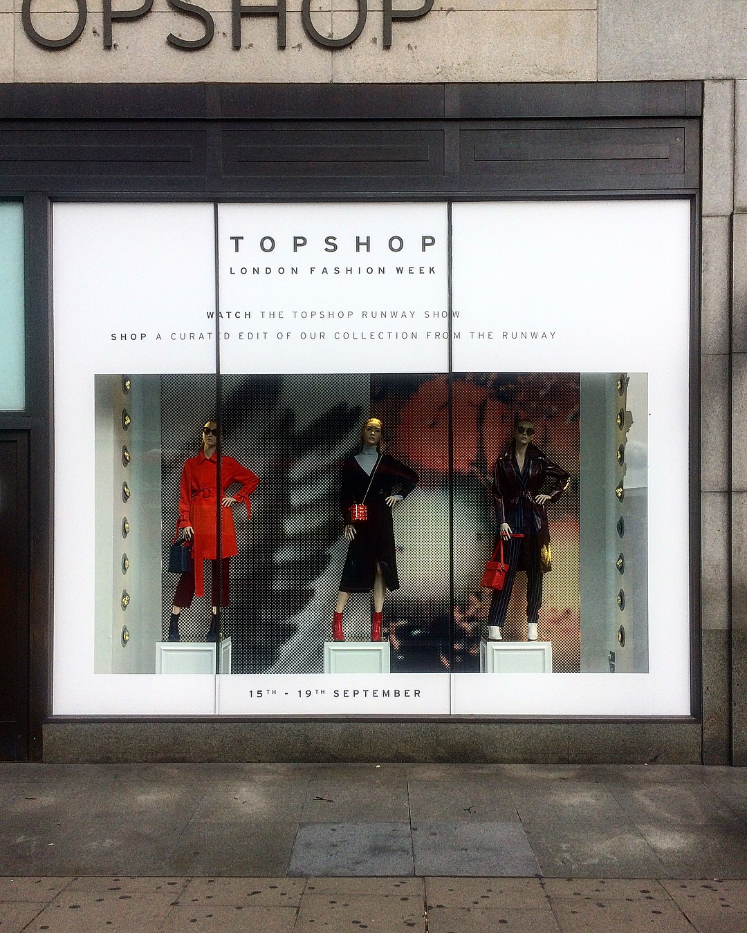 Topshop LFW windows