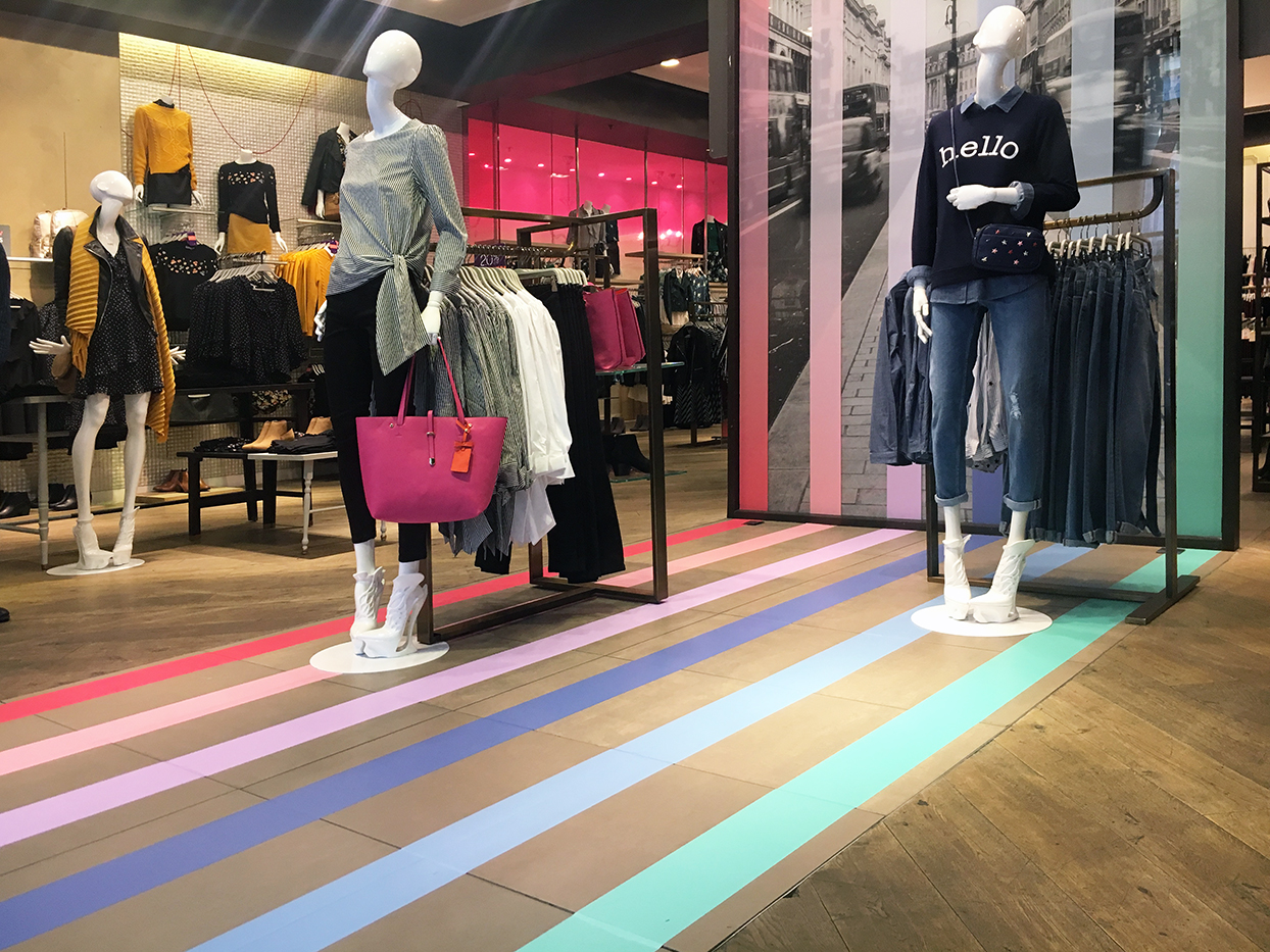 Printed floor graphics for Oasis retail installed in London