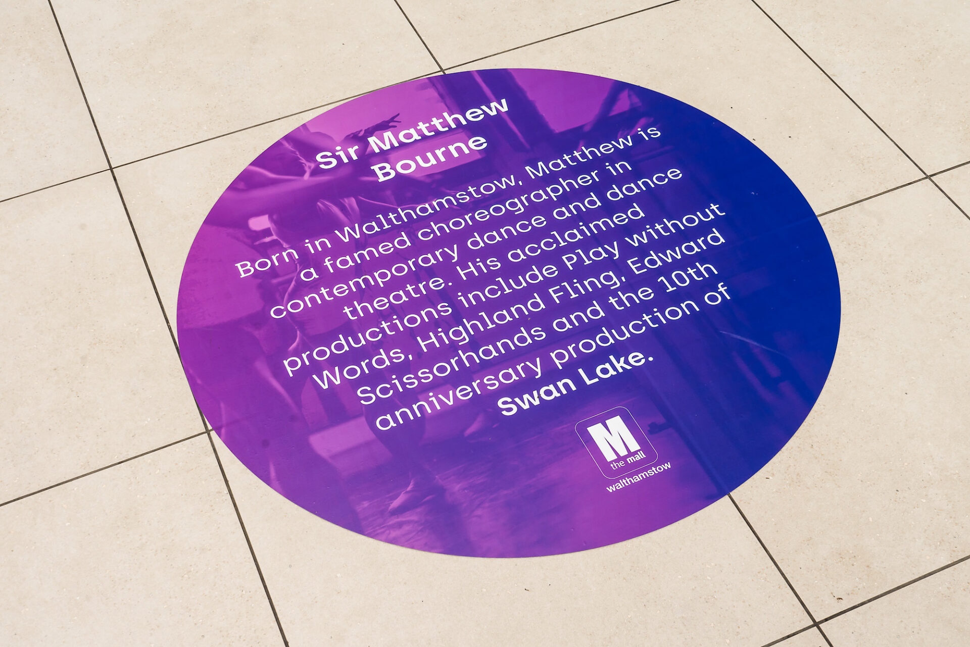 Designed, installed and printed floor graphics for retail Mall in London