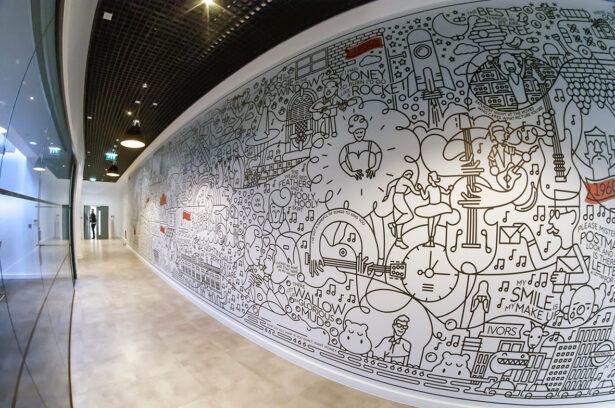 large printed wall murals by the graphical tree for the graphic history company