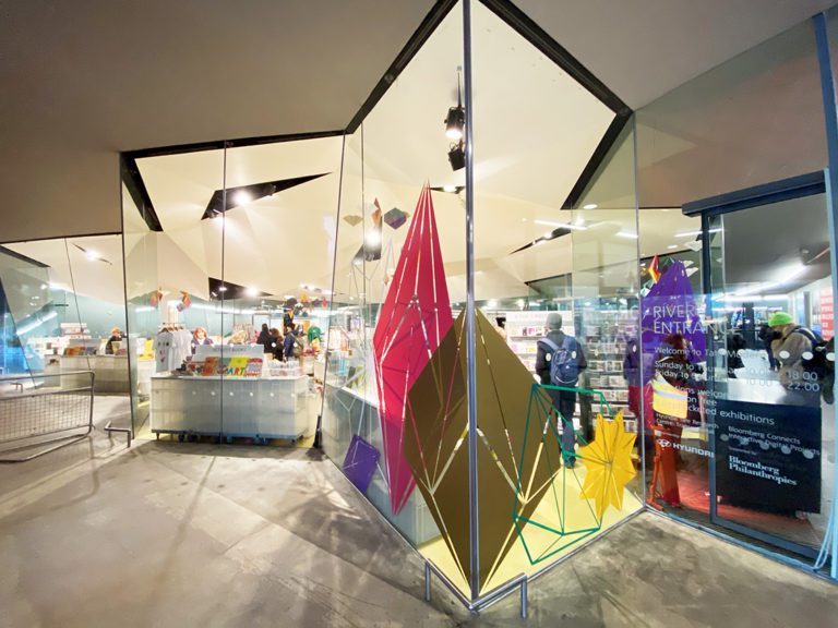 the graphical tree glass display vinyl decals for retail tate gallery shop