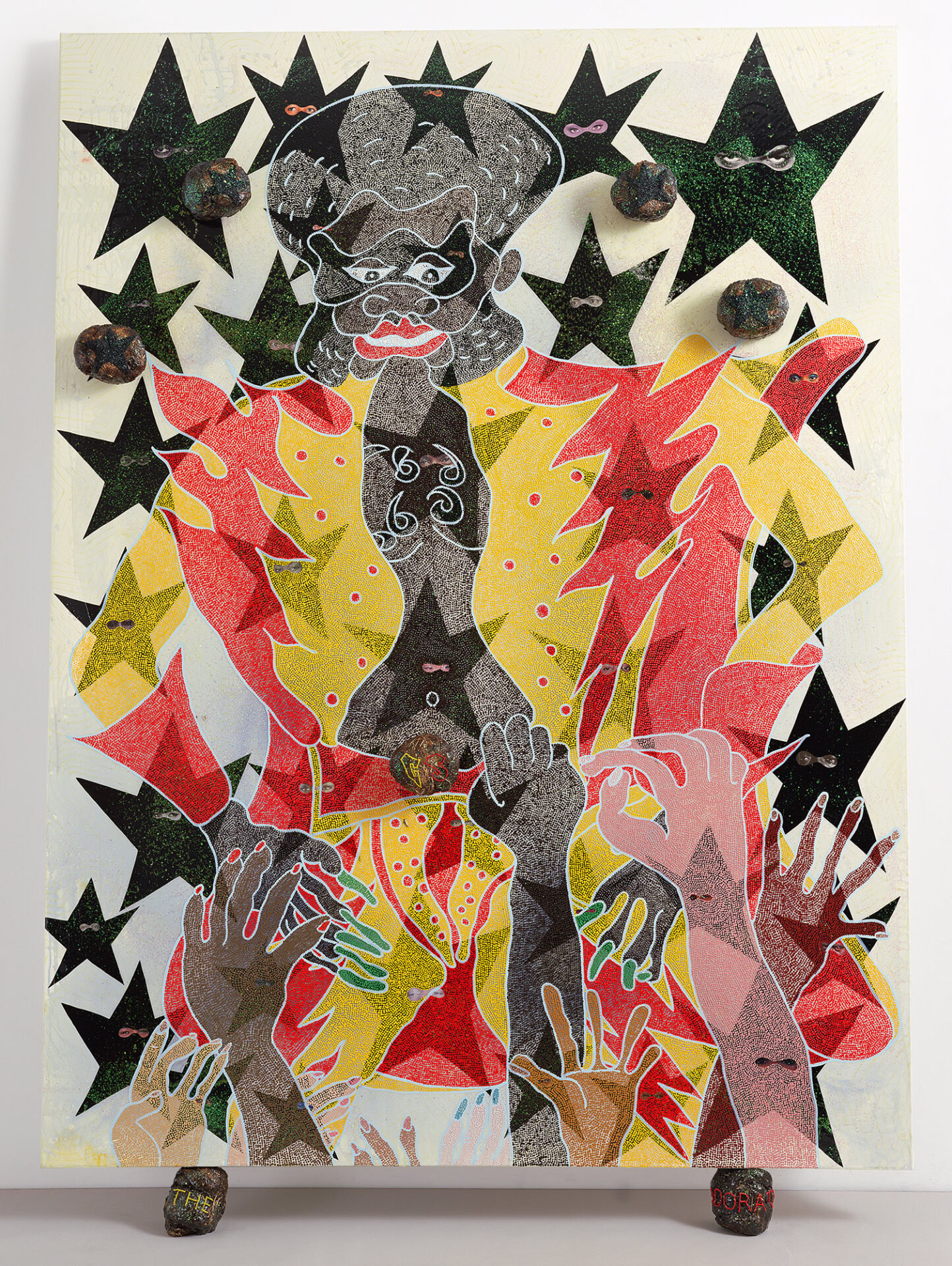 Chris Ofili, The Adoration of Captain Shit and the Legend of the Black Stars (Third Version), 1998.