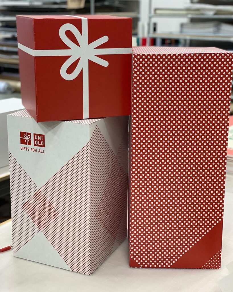 Uniqlo replica boxes using fabrication